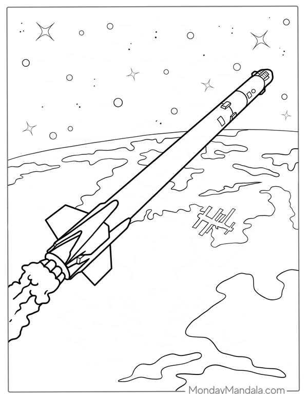 Раскраска Ракета NASA Сатурн5