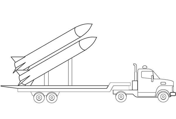 Раскраска Военная ракета