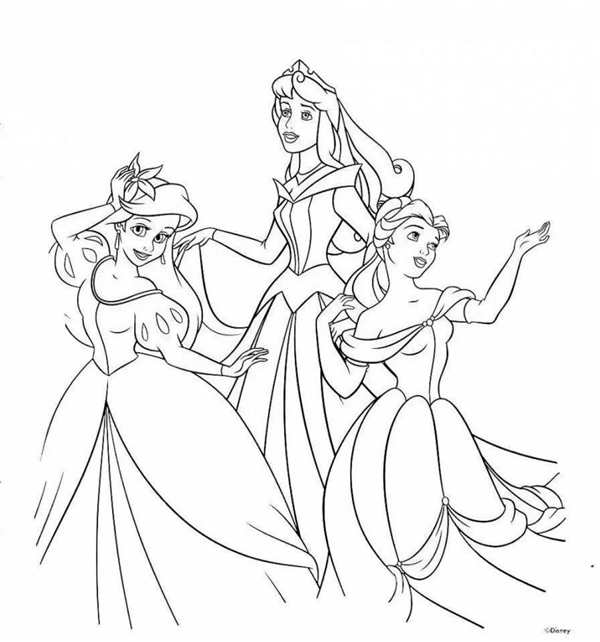 Раскраска принцессы Disney Ариель