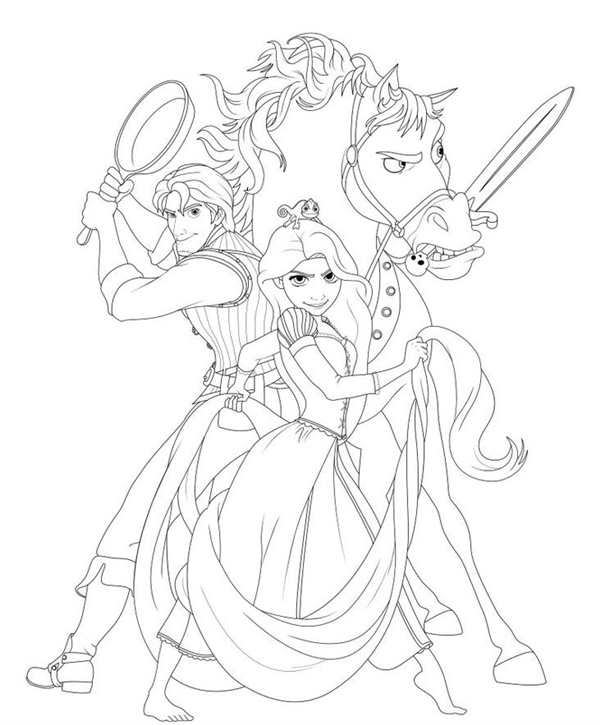 {Раскраски Tangled бумажные}