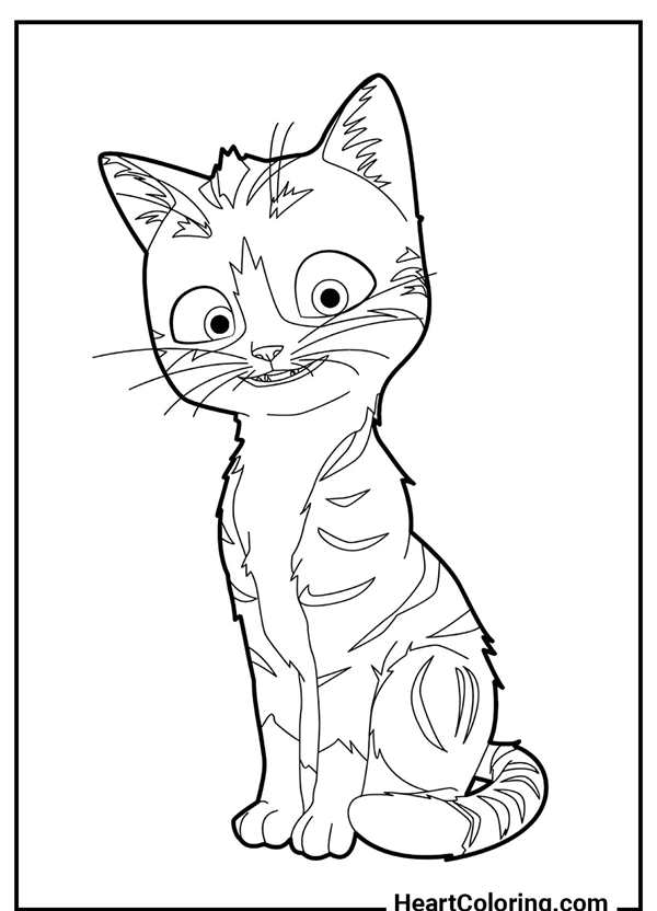 Кошка раскраска для детей