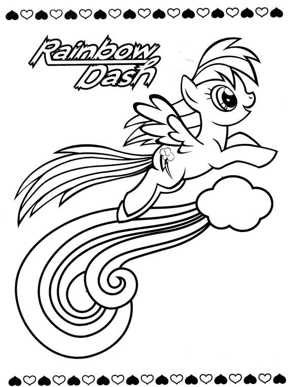 Раскраска little Pony Радуга Дэш