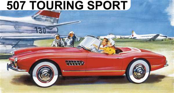 Раскраска Ретро BMW 507 в Классическом Стиле
