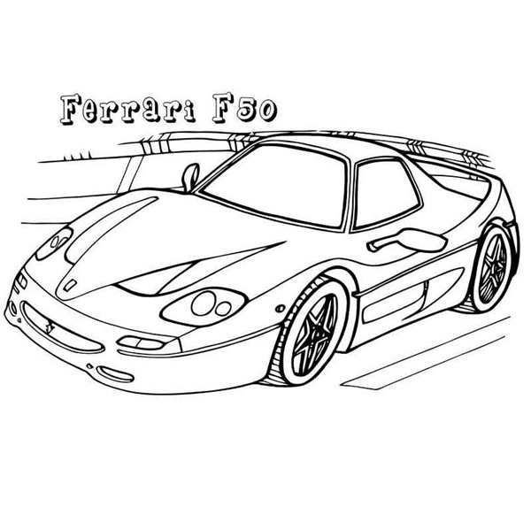 Раскраска Ретро Феррари F40 в Красках Времени