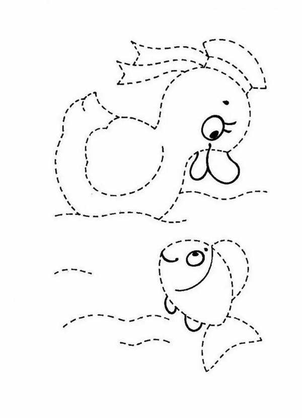 Рисование по точкам рыбка