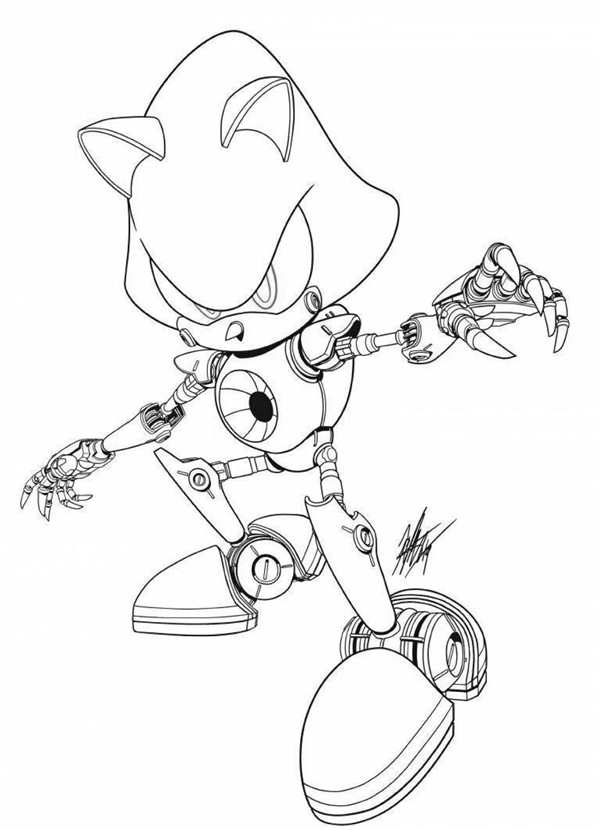 Раскраска Робот Е123 Омега из Sonic