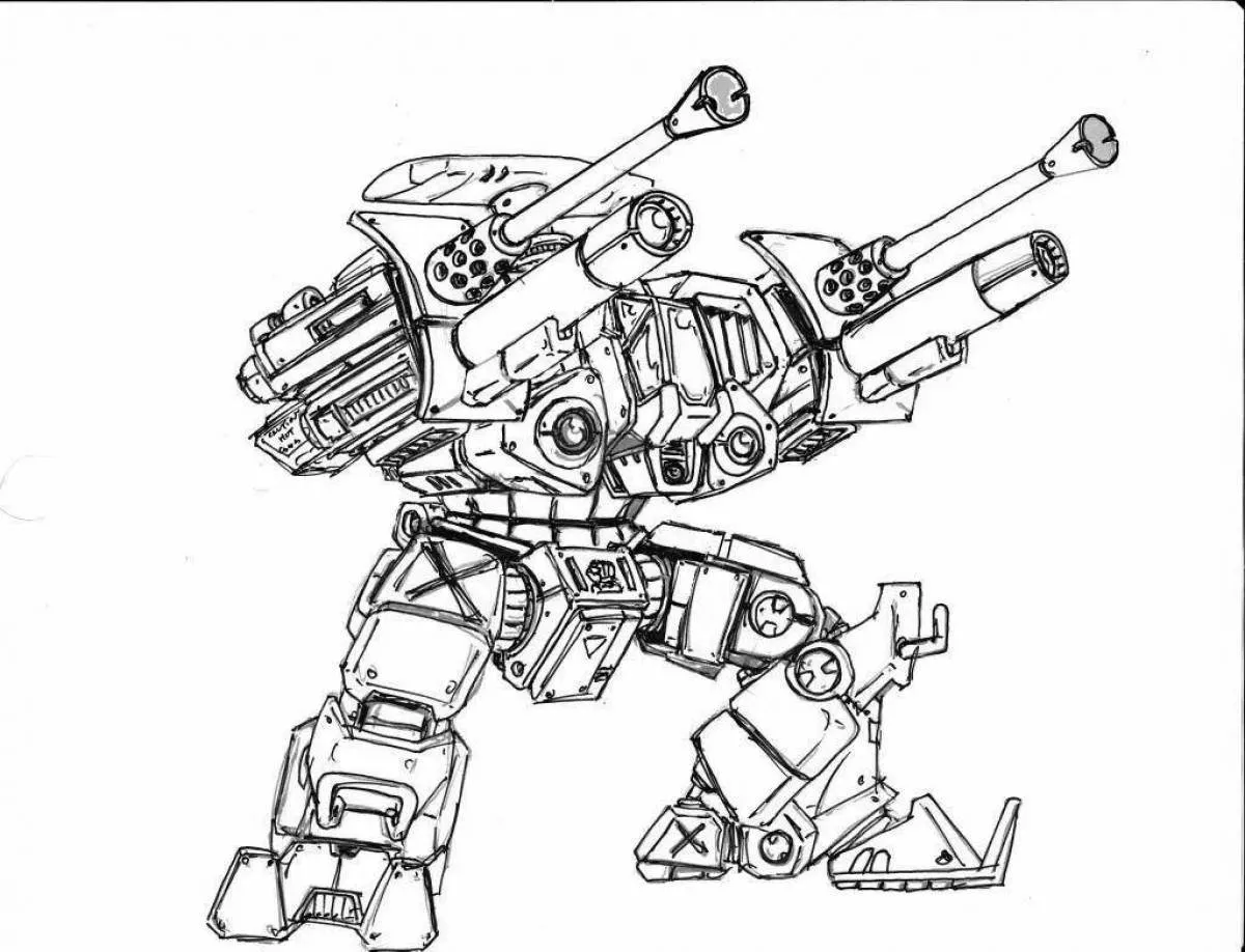 Раскраска Робот против Змеха Zombie Mech