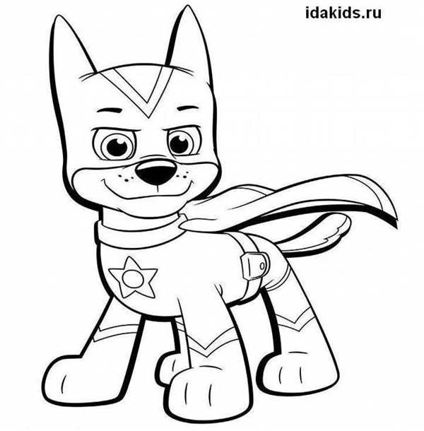Раскраска Щенячий патруль мегащенки Рокки