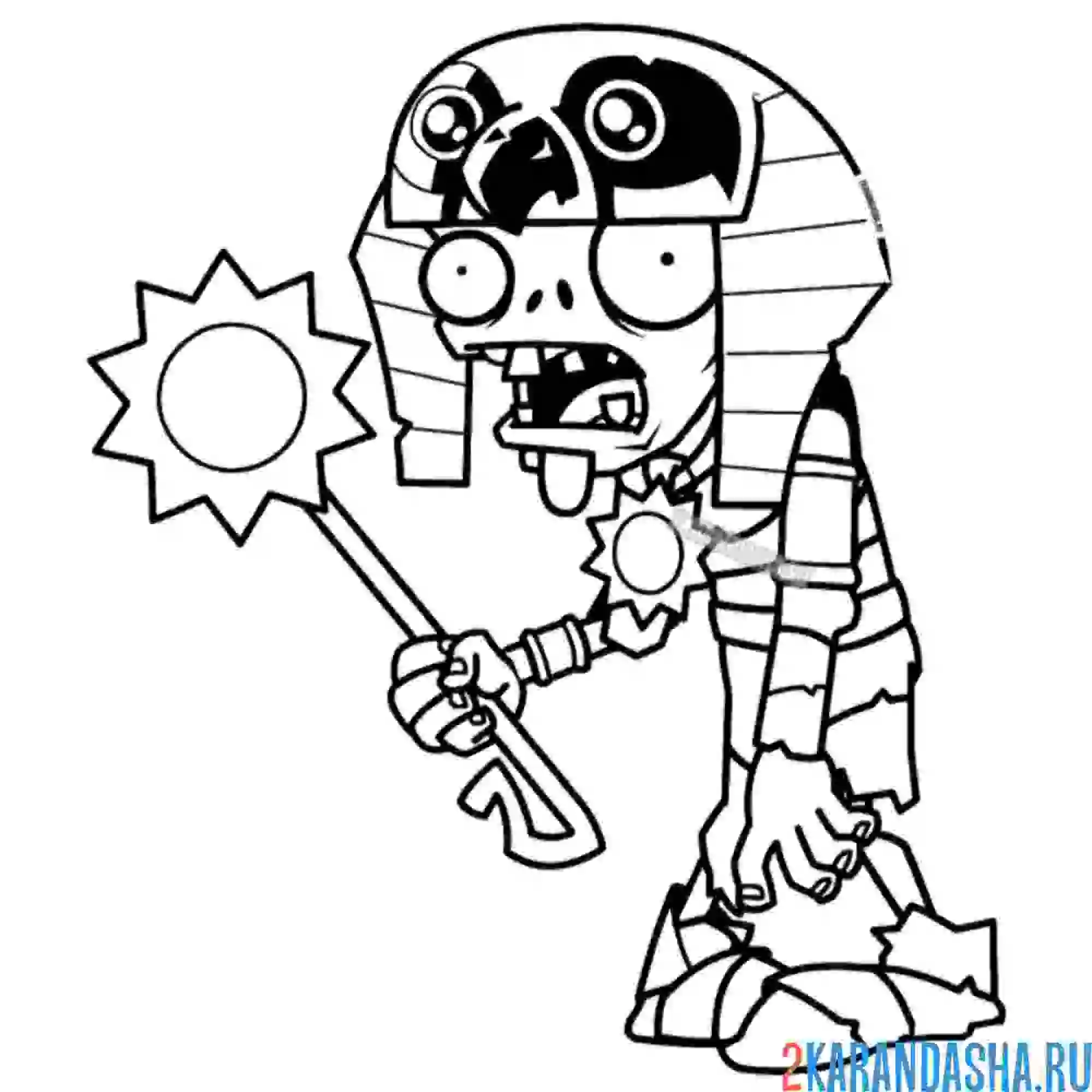 Раскраска Plants vs Zombies 2