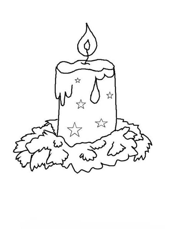 Новогодняя свеча раскраска