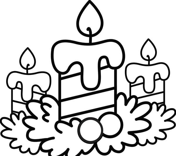 Новогодняя свеча раскраска
