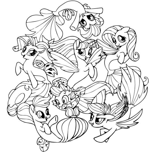 My little Pony раскраска