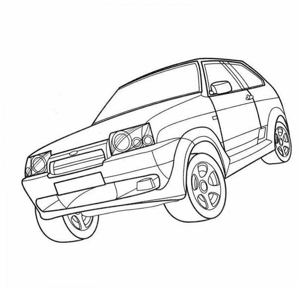 Автомобиль Жигули ВАЗ 2107 раскраска