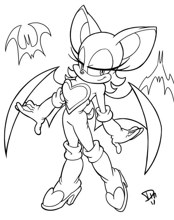 Rouge the bat раскраска
