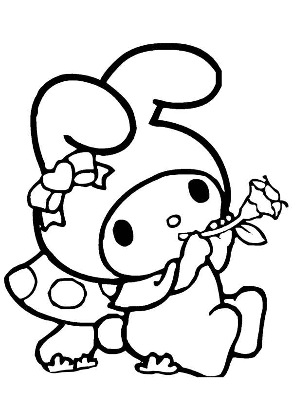 Hello Kitty раскраска Kuromi