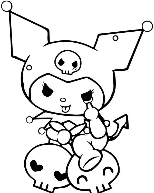 Hello Kitty раскраска Kuromi