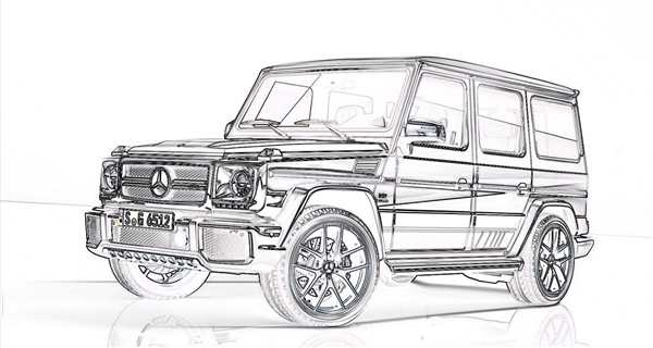 Раскраска Мерседес Гелендваген g63