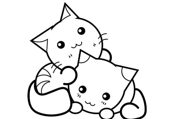 Миленький котенок раскраска