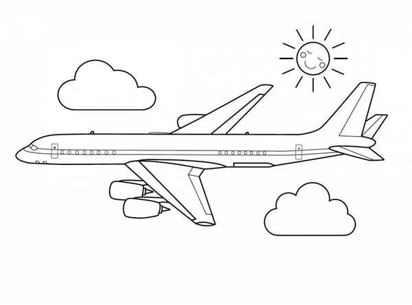 Раскраска самолет Боинг 747