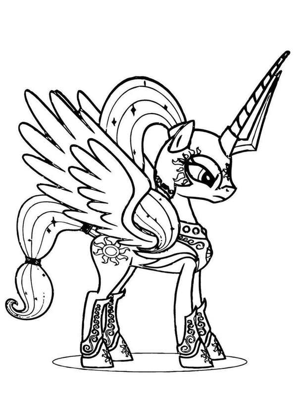 Раскраски my little Pony принцесса Селестия