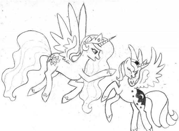 My little Pony Celestia раскраска