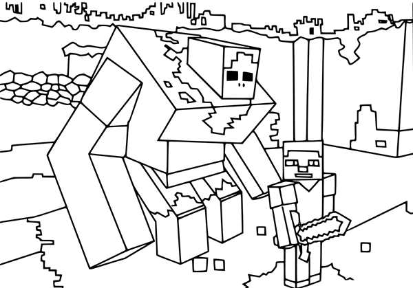 Раскраска Сельский Житель из Майнcraft