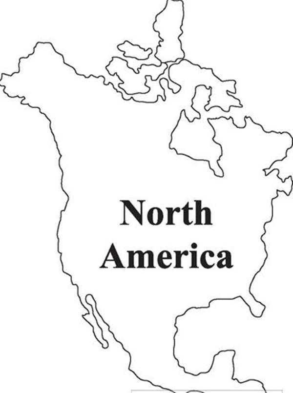 Карта США белая