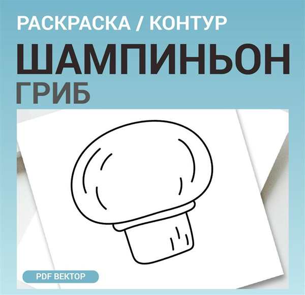 Шампиньон раскраска для детей