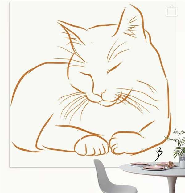 Раскраска Схематический Кот на Встряску