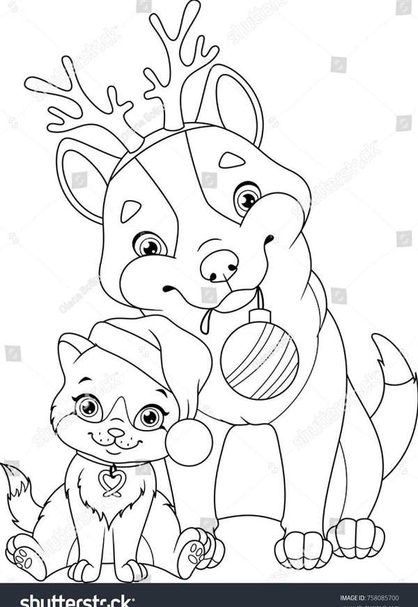 Кошки. Раскраска