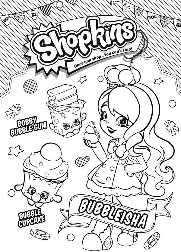 Shopkins раскраска