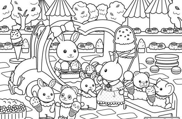 Раскраски Sylvanian Families распечатать