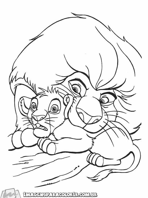 Раскраска Король Лев Кову и Киара