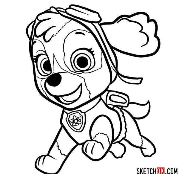 Paw Patrol раскраска Скай