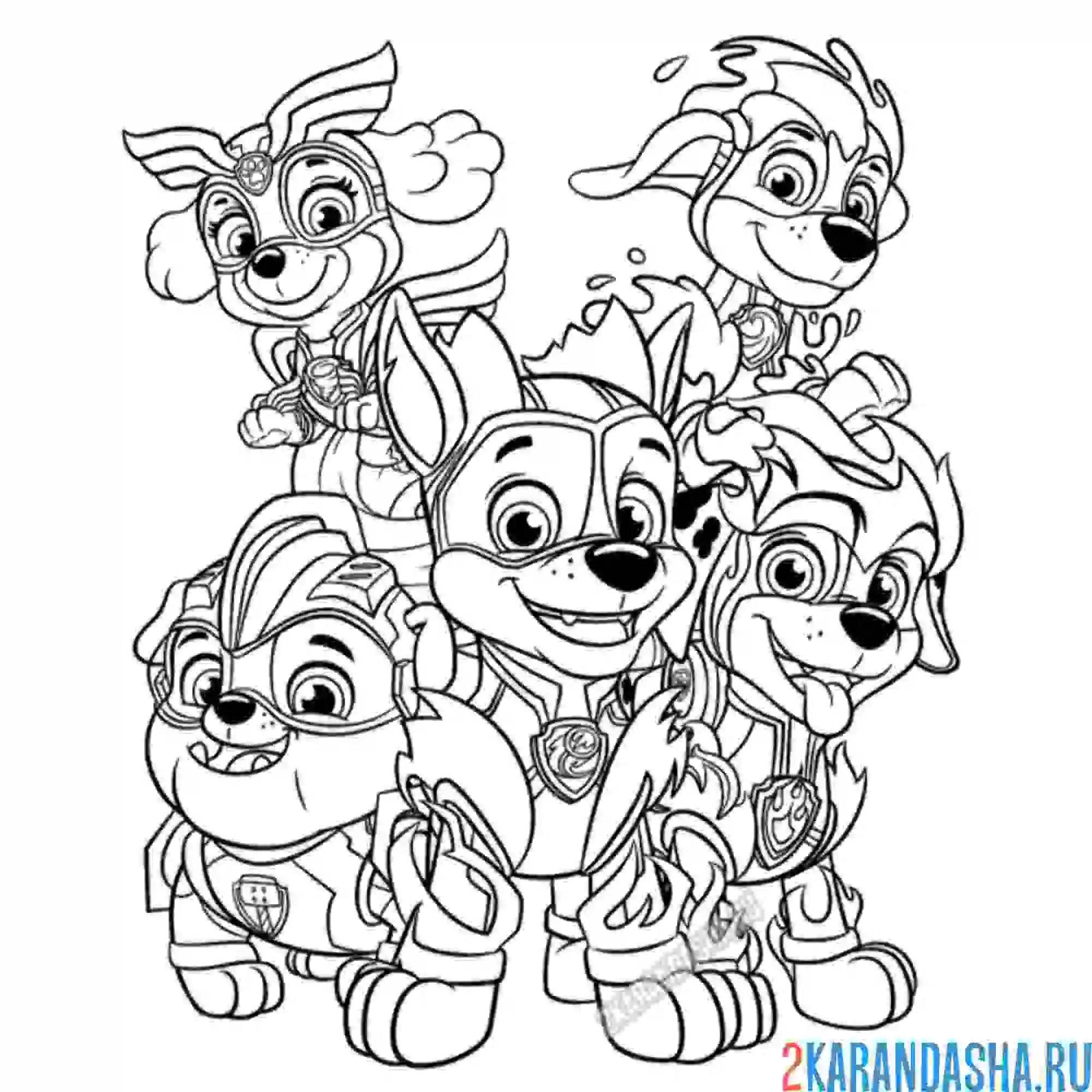 Paw Patrol раскраска Скай