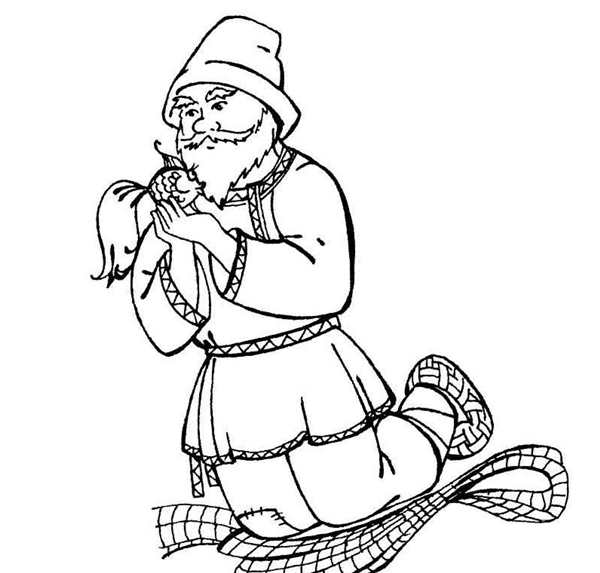 Сказка о рыбаке и рыбке raskraska