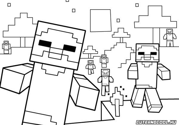 Раскраска Скелет Minecraft Веселье и Восприятие
