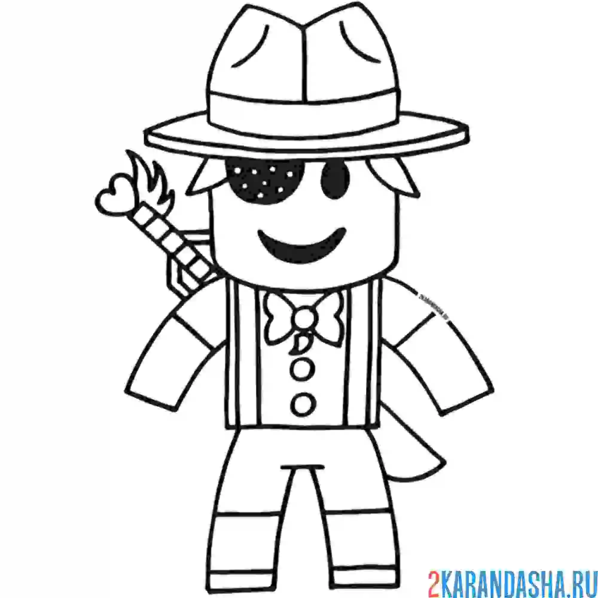 Раскраска скина пирата для Roblox