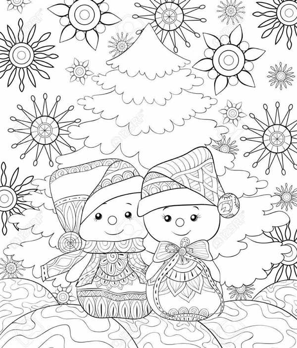 Снеговик из мультика раскраска