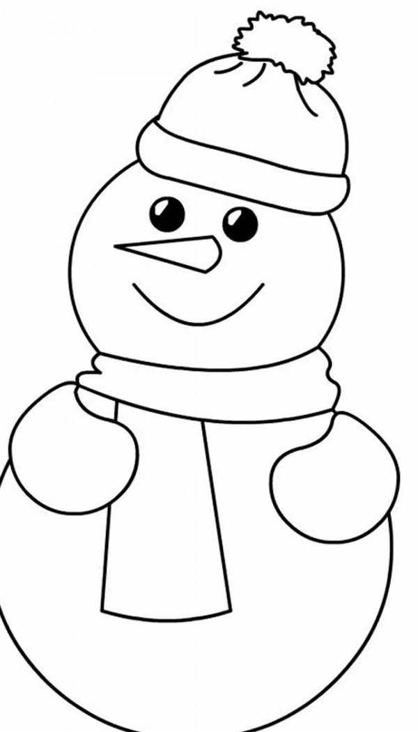 Раскраска Снеговик для детей 5-6 лет