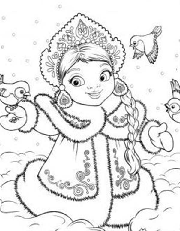 Рисунок к сказке девочка Снегурочка