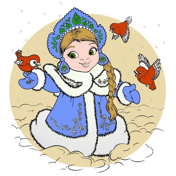 Снегурочка раскраска для малышей