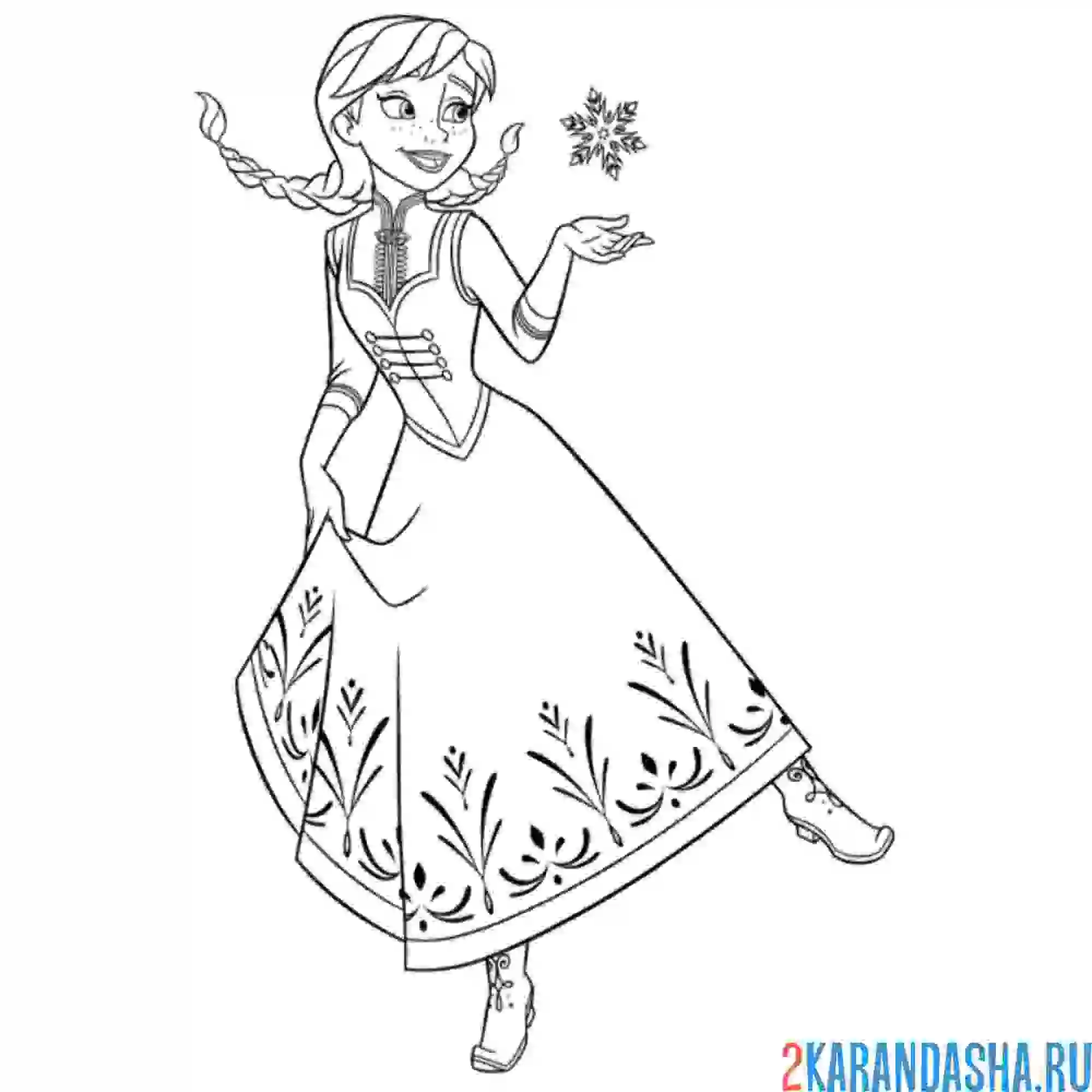 Раскраска Снежинка Frozen Магия АртТворчества для Детей