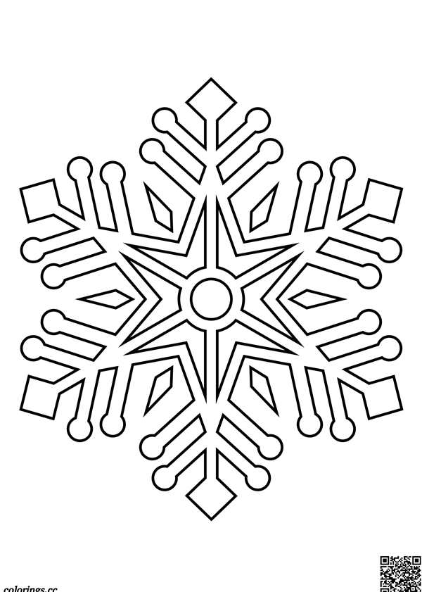 Снежинка раскраска