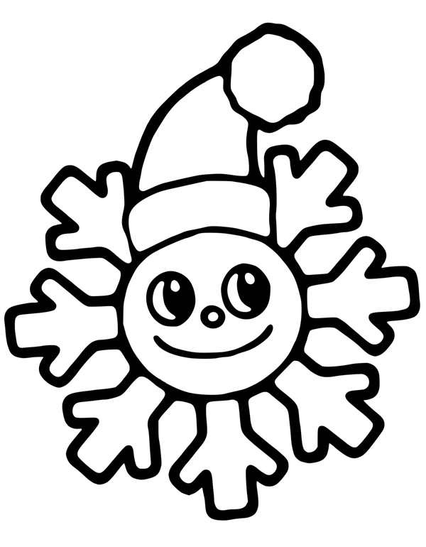 Раскраска Снежинка для детей 3-4 лет