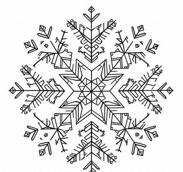 Раскраска Снежинка для детей 3-4 лет
