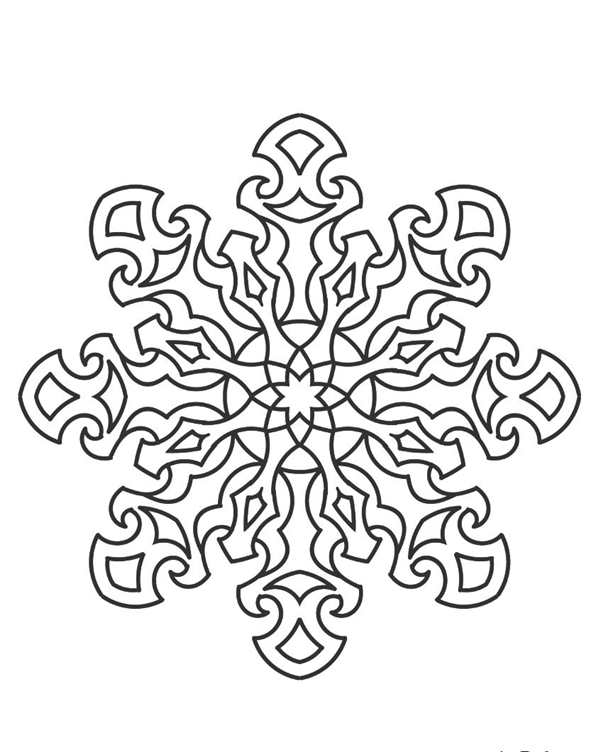 Снежинка раскраска