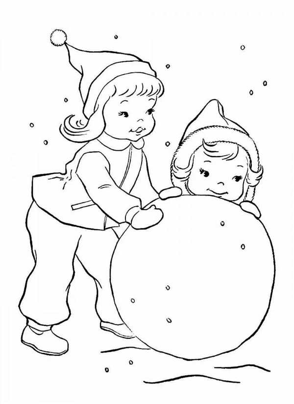 Снежок раскраска для детей