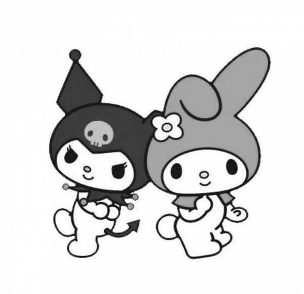 Маленькая Kuromi раскраска