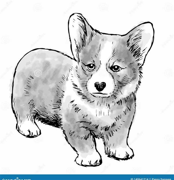 Корги сзади черно белый